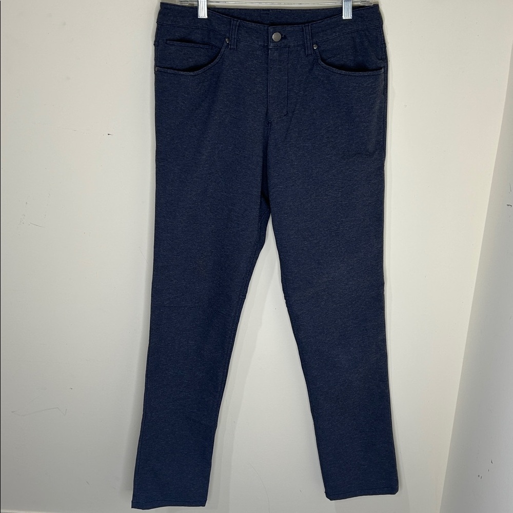 Lululemon ABC Pant Classic *Tech Canvas 34" Heathered Deep Navy Size 31 - Picture 16 of 16